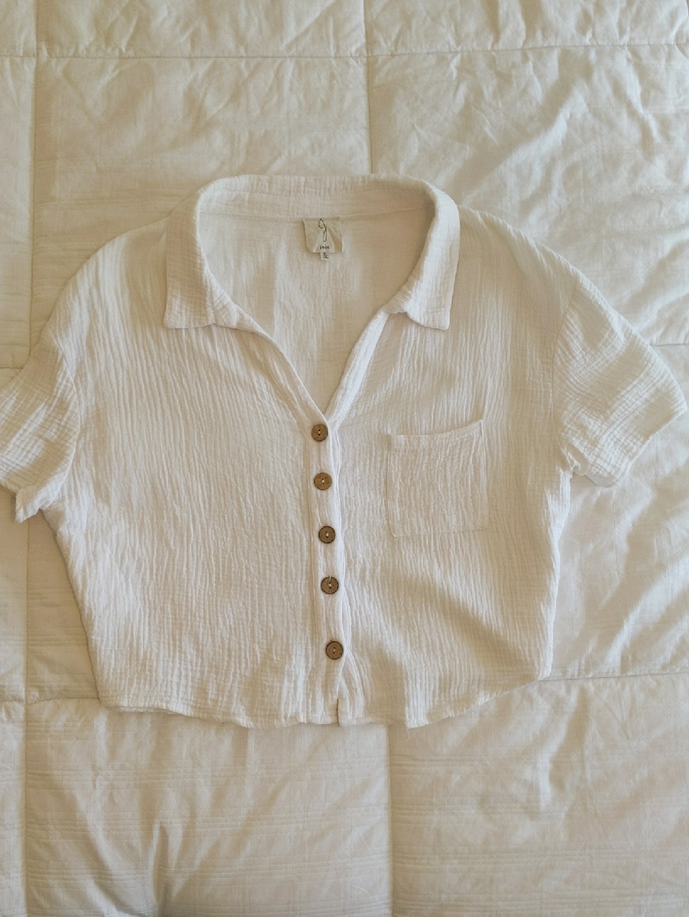 Joie White Linen Style Gauze Shirt - L
